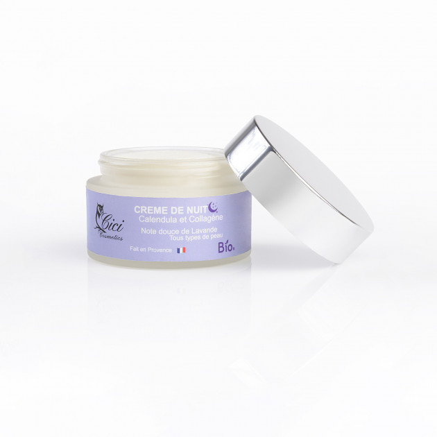 CREME DE NUIT à base de Calendula et Collagène, Naturelle, Biologique
