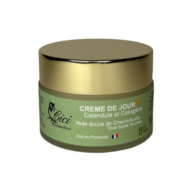 CREME DE JOUR à base de Calendula et Collagène, Naturelle, Biologique