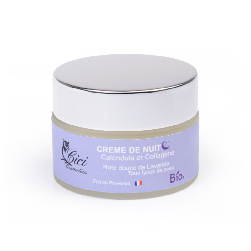 CREME DE NUIT à base de Calendula et Collagène, Naturelle, Biologique